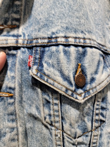 Z Vintage Levis Denim Jean Jacket Size S Trucker 80's Acid