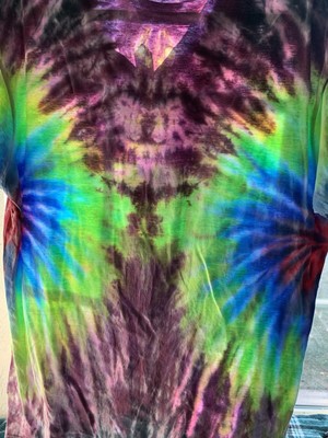 Tie Dye T Shirt Gildan Large Double Spiral By Sleeves