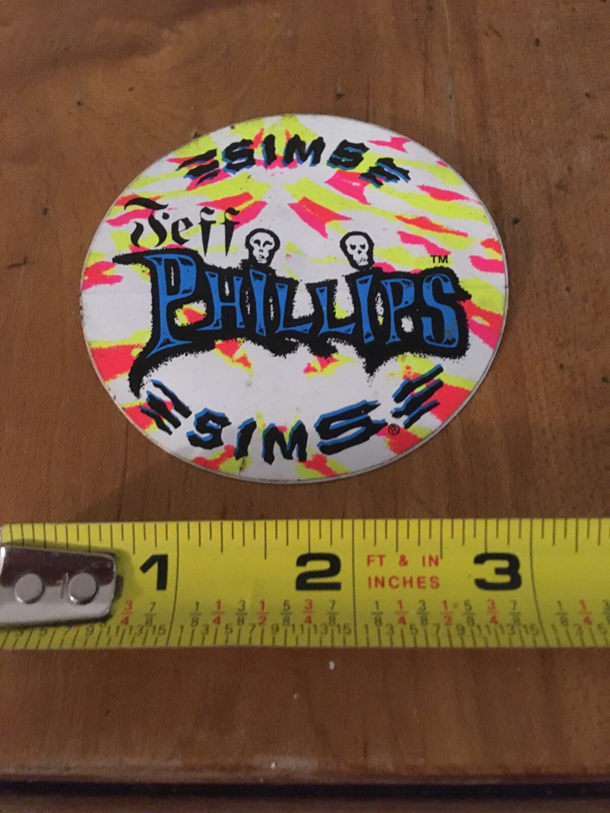 Vintage Sims Jeff Phillips Skateboard sticker