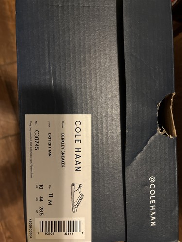 New Cole Haan Men's Size 11 Berkley Casual Sneaker in British Tan Style C30745
