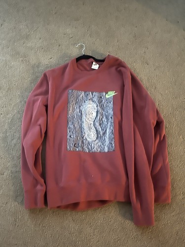 nike footprint on the moon sweatshirt red size XL | eBay