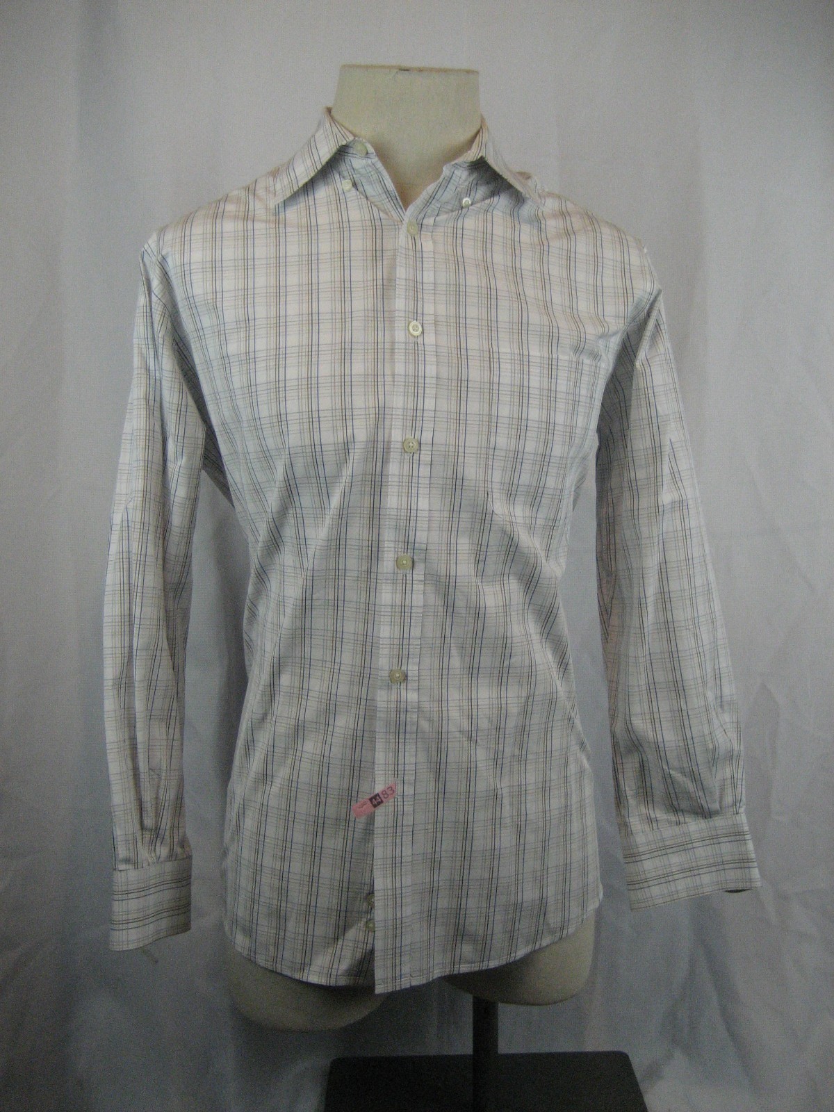 新品半額　65%OFF BARRY BRICKEN MADE IN USA Men's BARRY BRICKEN SHIRT Size L PLAID&CHECK button front