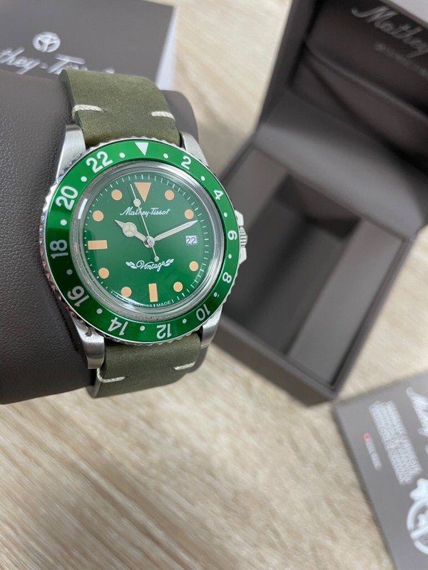 Mathey Tissot Vintage Green Dial Men'S Watch Montre Homme H900alv