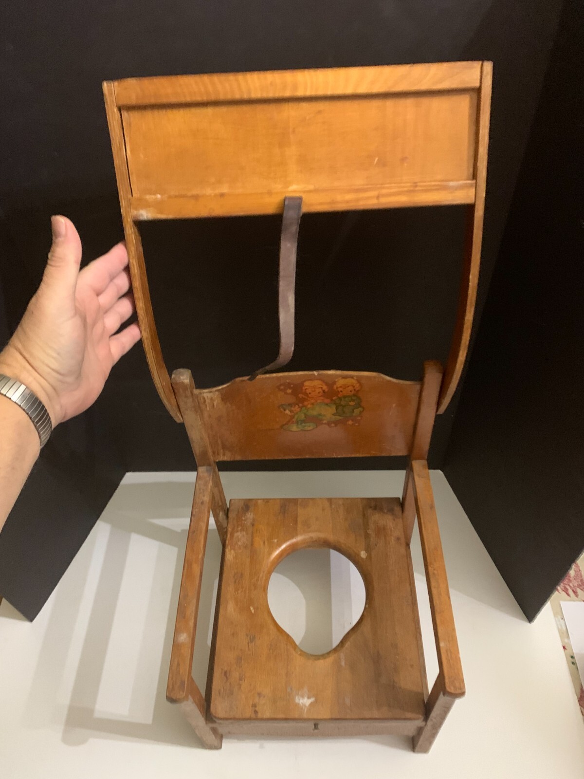 Vintage 1950's Wooden Child's Potty Chair