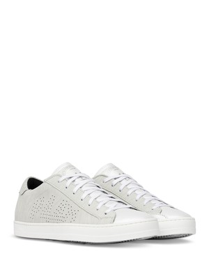 

P448 Женские белые контрастные крокодиловые логотипы John Round Toe Athletic Sneakers, Белый, F20JOHN-W168