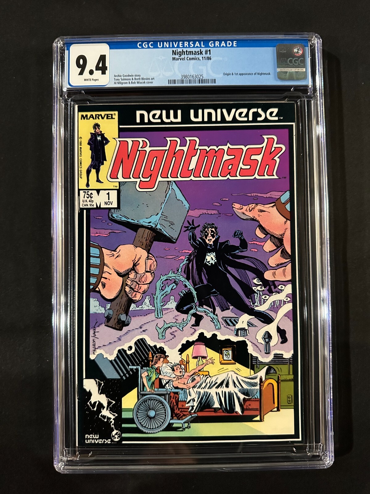 Nightmask #1 CGC 9.4 (1986) - Origin & 1st app of Nightmask