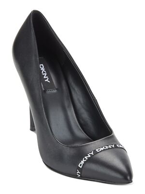 

Женские кожаные туфли-лодочки DKNY с черным ремешком и логотипом Drew с острым носком на шпильках без шнуровки 8 м, Черный, K2104659