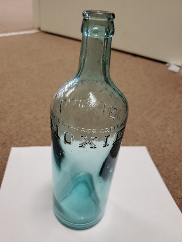 vintage Moxie, Large, green bottle, BG Co., about 10.75