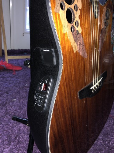 Acoustic-Electric Guitar, Ovation Celebrity Elite Plus Figured Koa Top, BUNDLE