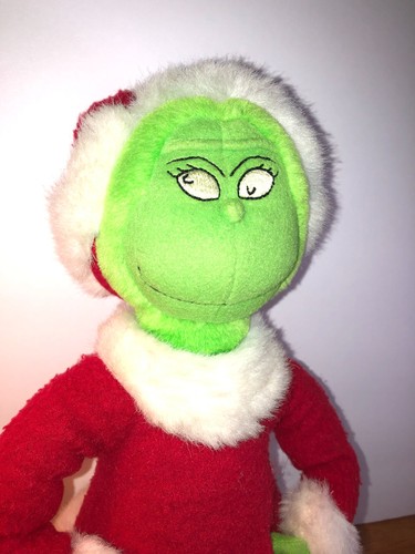 Dr. Seuss Plush 1998 Santa The Grinch Stuffed Toy 19” Hallmark Christmas