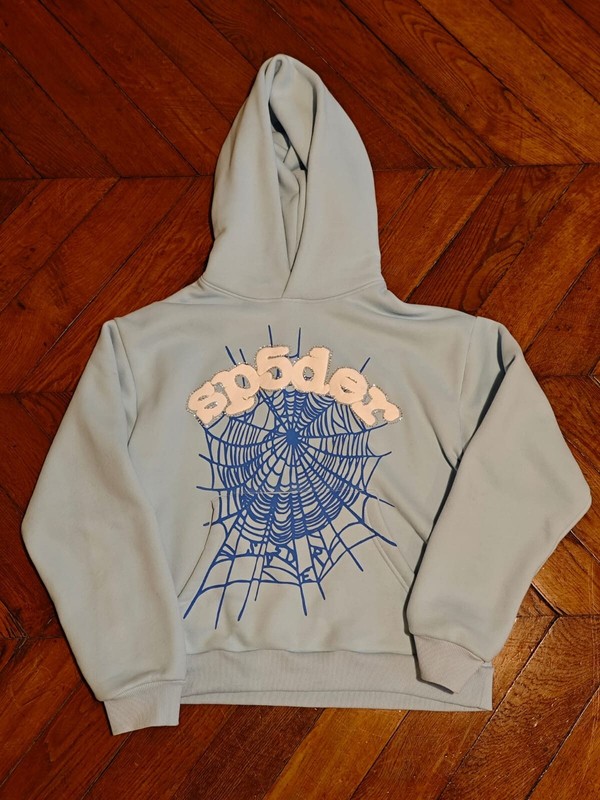 Spider Web Hoodie Baby Blue Size S