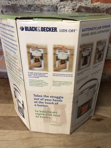 Black & Decker Lids Off Automatic Electric Jar Opener JW200 NIB WHITE