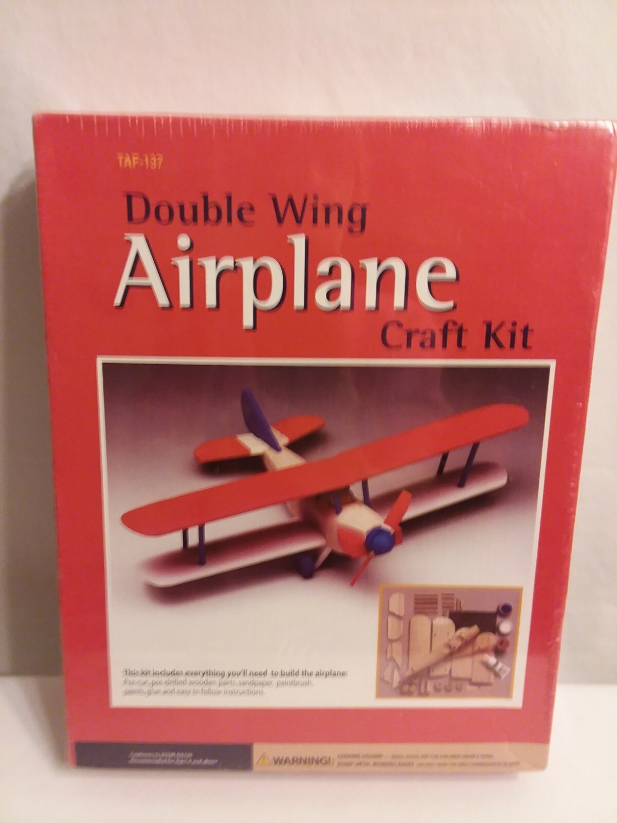 Airplane Craft Kit You Build Double Wing Plane Model TAF 137
