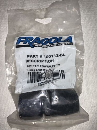 Fragola #12 Straight Power Flow Hose End Black 100112-BL Fragola #12 Straight Power Flow Hose End Black 100112-BL