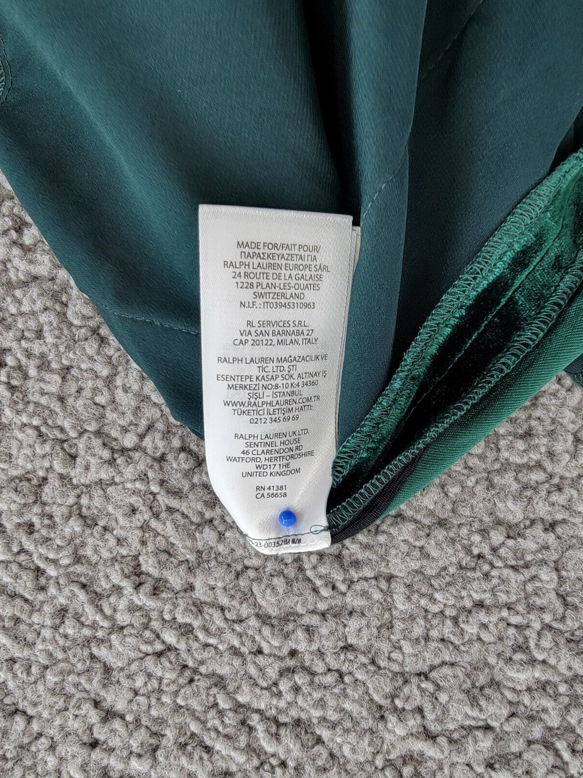 Polo Ralph Lauren Velvet Silk-Blend Straight-Leg Pants Women's 8 Jade Side Zip - Picture 18 of 23