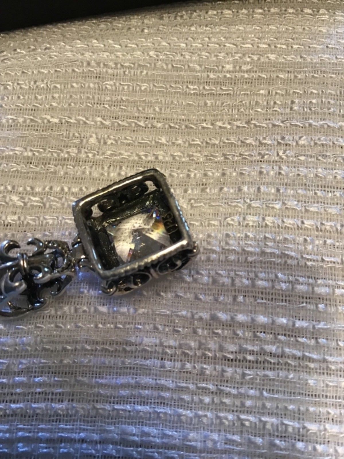 Silpada 925 Sterling Silver Uptown Fleur de Lis cubic zirconia cz pendant S0979