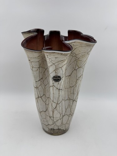 Jozefina Handkerchief Glass Vase Krosno Poland Handblown Art