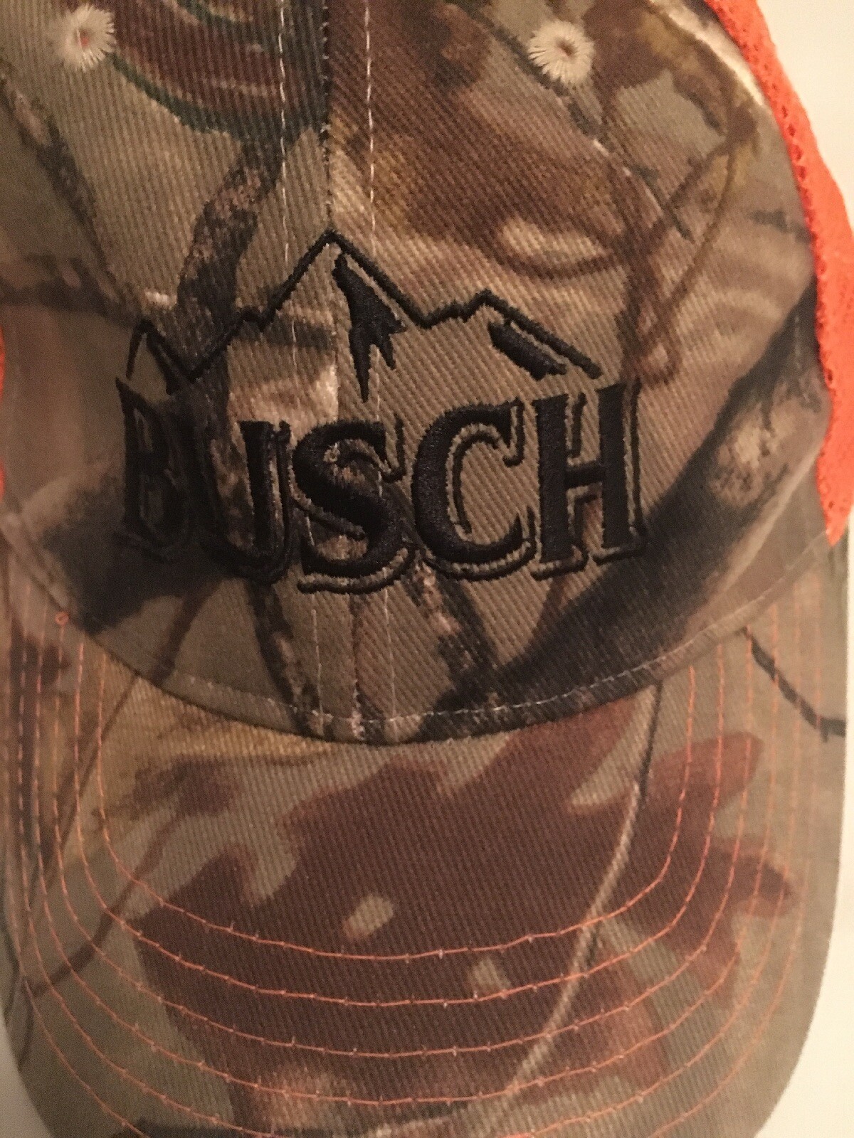 Camo BUSCH BEER HUNTING  Hat Logo KATI Bud Light Orange