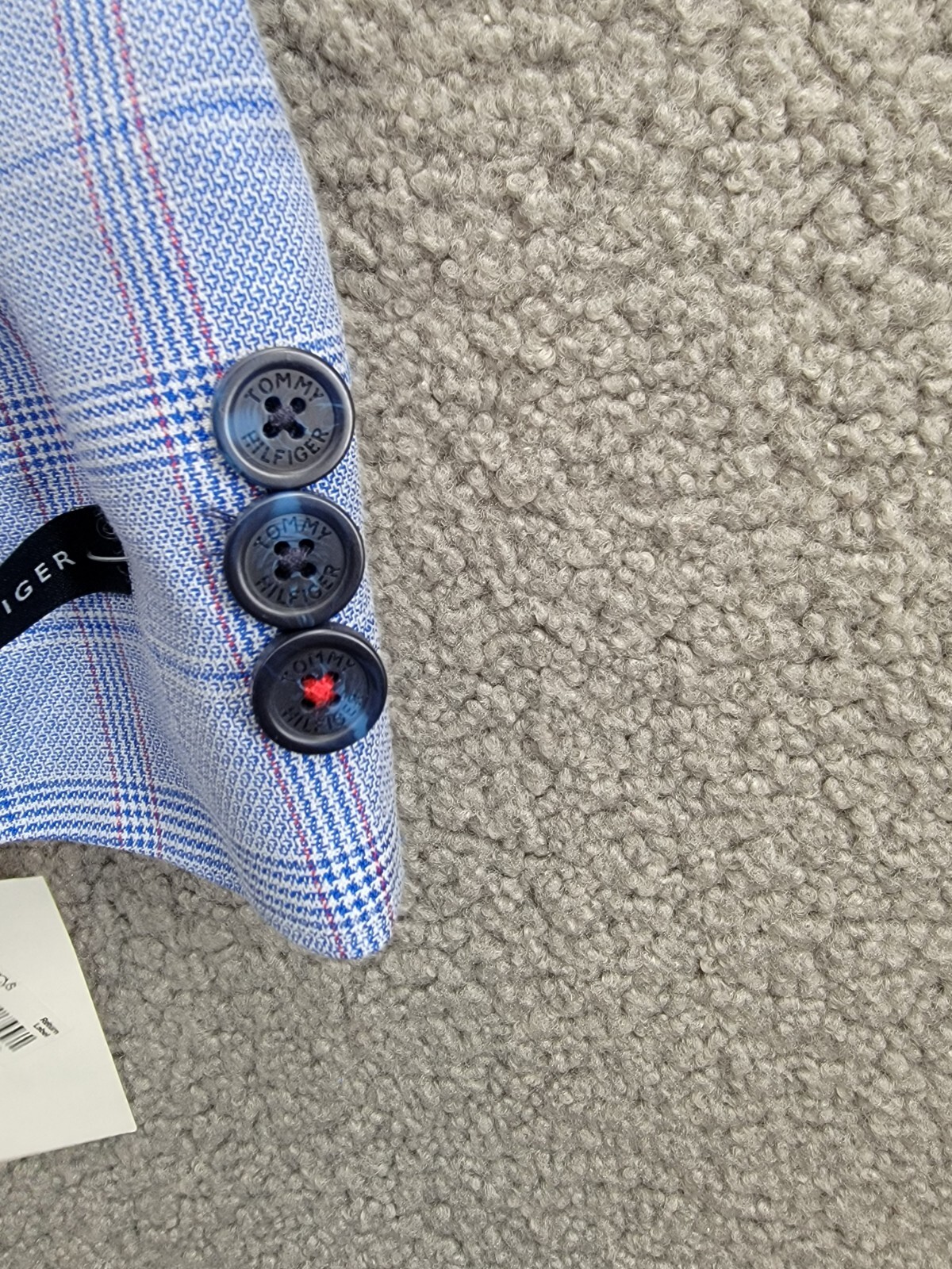 Tommy Hilfiger Stretch Deco Plaid Sport Coat Big Boys 16 Blue Flap Pockets L/S - Picture 11 of 19