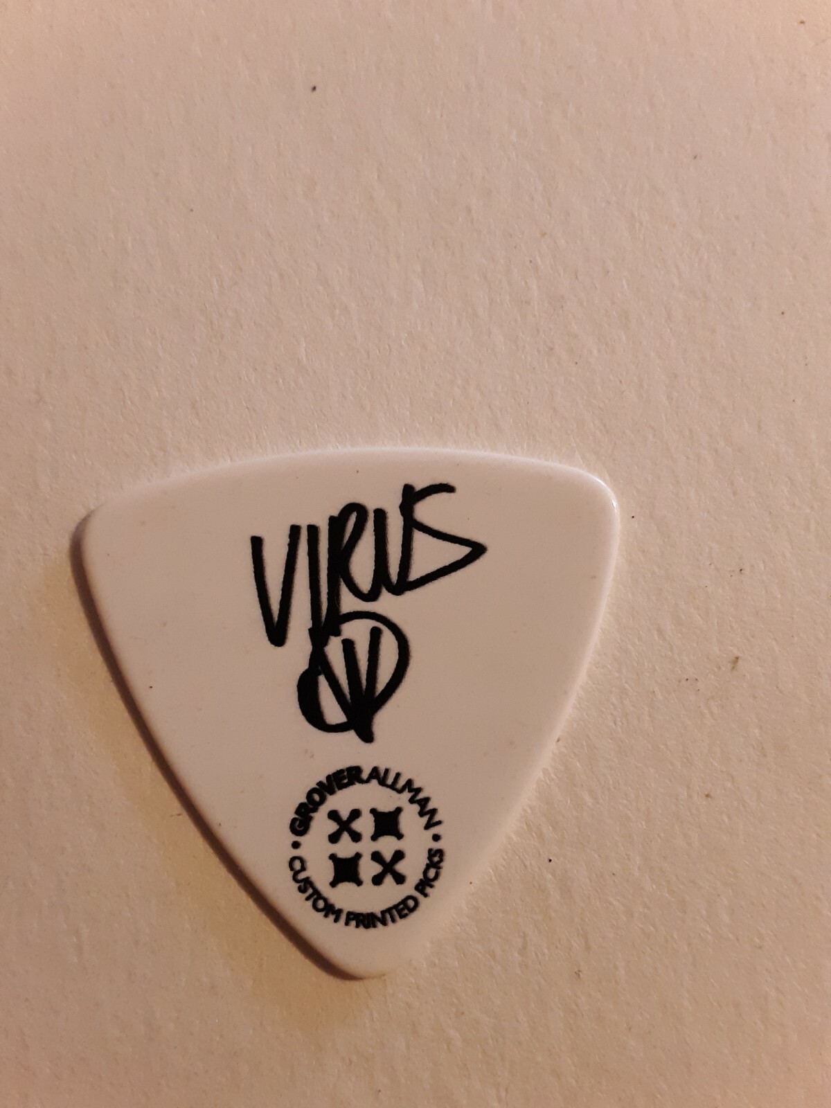 Dope White Guitar Pick VIRUS Concert used