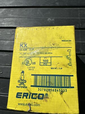 92 ERICO KX KON AC MC or BX #12-#8 Wire Conduit Clip Open Box