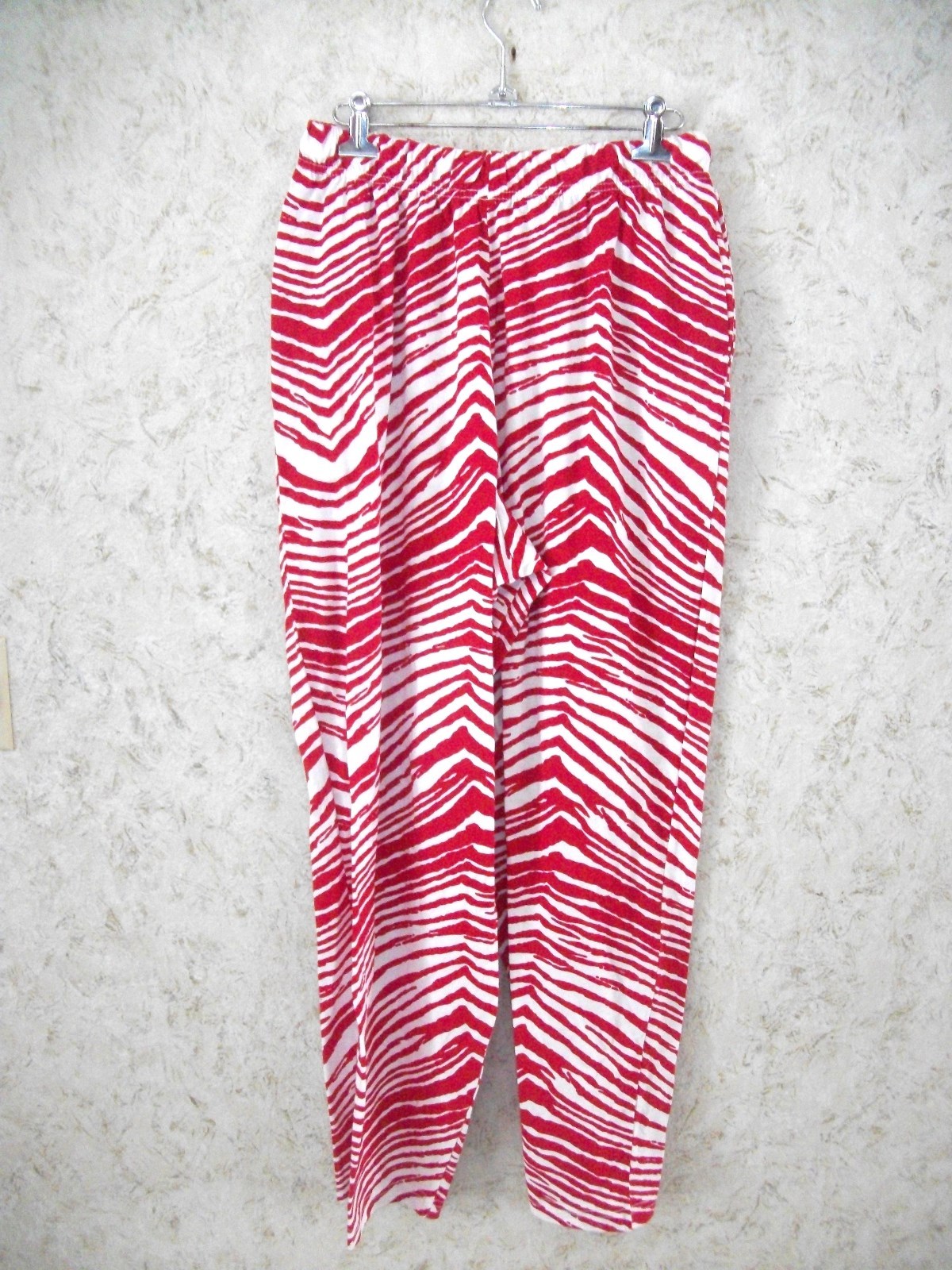 ZUBAZ Wisconsin Badgers Red White Zebra Striped Lounge Pants Womens MEDIUM NWOT