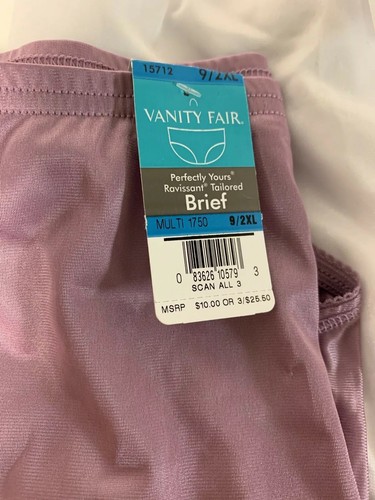 Vanity Fair Perfectly Yours Briefs Lot Of 3 Size 2 XL 9  New