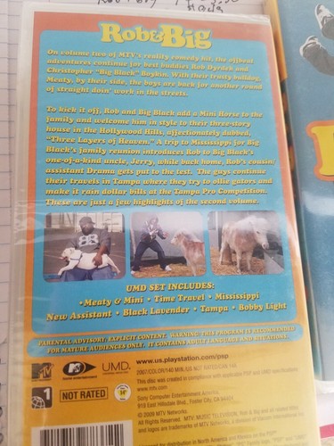 Rob and Big Vol. 1 And 2 UNCENSORED Sony PSP UMD Video NEW-