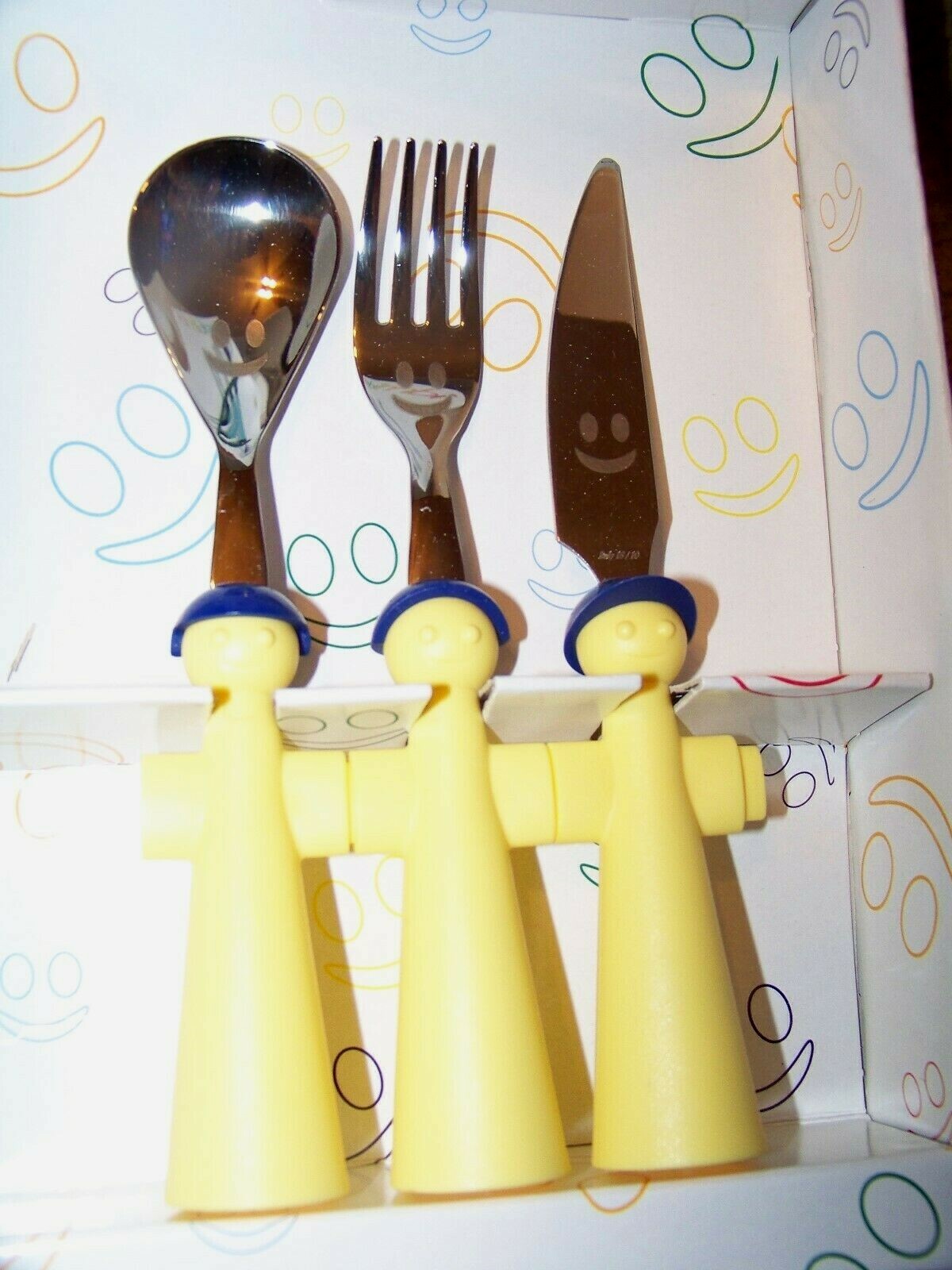 New Rivadossi Sandro Trebimbi Puppets Kids 3 Piece Cutlery Set YELLOW