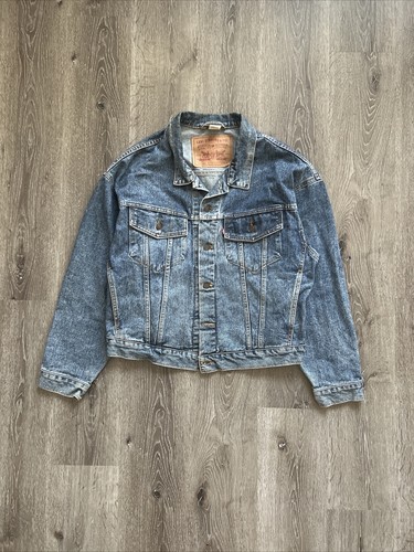 VINTAGE LEVI'S DENIM TRUCKER JACKET MADE IN MEXICO BLUE-MEN'S L | eBay