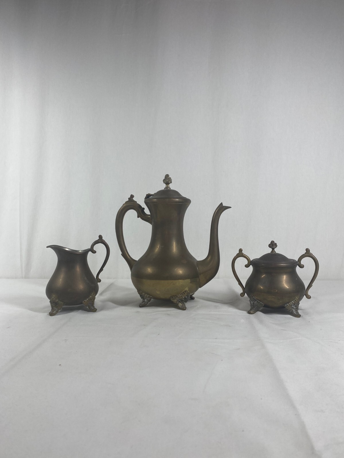 3 Piece Set | Vintage Brass Tea Set