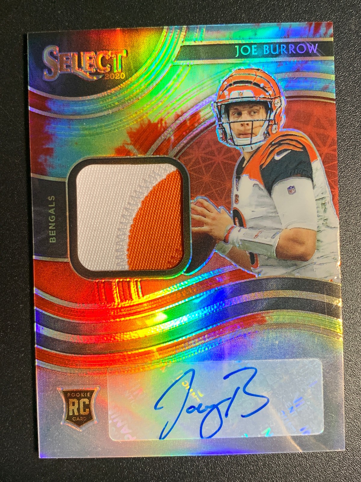 2020 Panini Select Rookie Jersey Patch Joe Burrow /15 RC Auto Autograph
