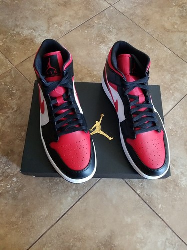 Jordan Brand（NIKE） - Air jordan 1 mid bred Chicago toe Nike Air Jordan 1 Mid White Black Red Chicago Bred Toe 2022