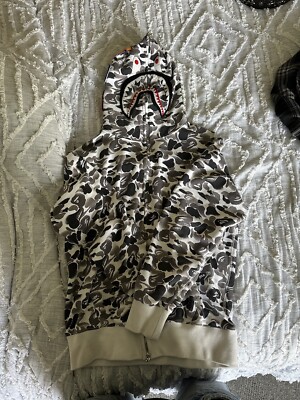 bape hoodie and pants set 1st yellow abc camo print shark full zip size 2xl 325489777537