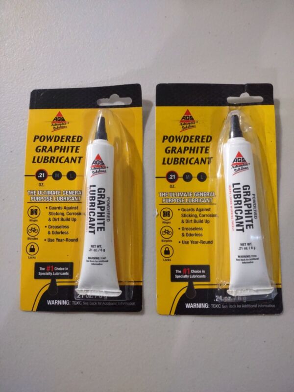 AGS Extra Fine Graphite Dry Powder Lubricant .21 oz- 2 Pack