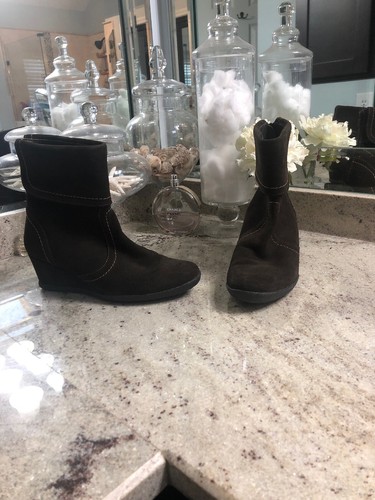 Geox Respira Brown Suede Wedge Fashion Sneaker Boots Sz 39 Peter Pan 8