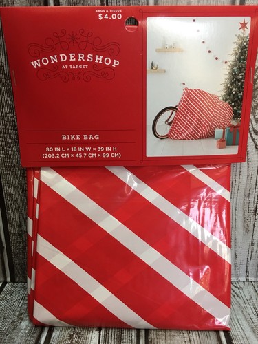 2 Large Bike Bicycle Gift Bags Red White Stripe 80