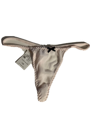NWT, Linea Donatella Women's Sheer Faint Pink G-String Thong Panty ONLY Size L