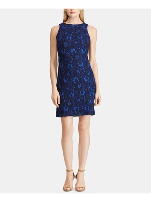 

RALPH LAUREN Женское темно-синее платье без рукавов длиной выше колена Petites, Navy