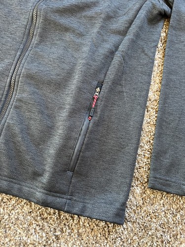 ORVIS Bonded Mesh Full Zip Fleece Zip Up Jacket | Mens Medium | NEW! | Black Red