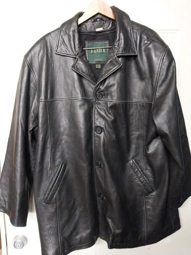 90s 製 DANIER シングルライダース レザージャケット   M Danier Mens Black Leather Jacket With reovable zip liner