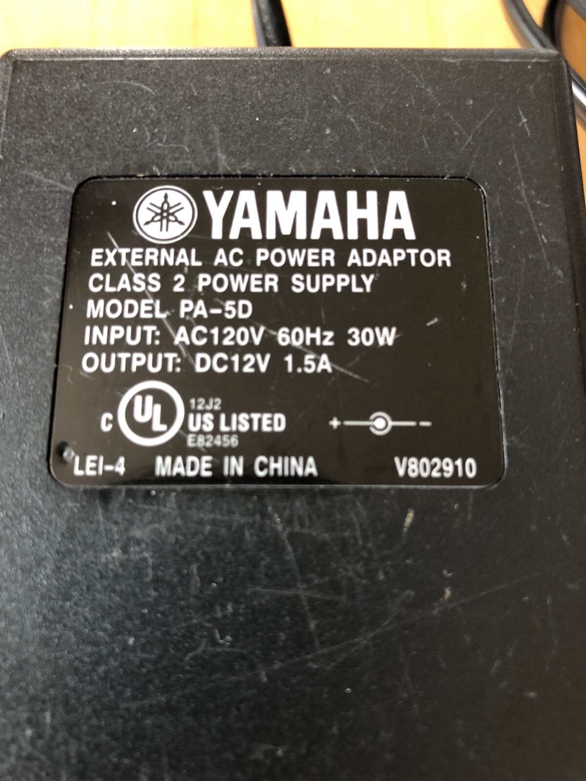 Genuine Yamaha PA-5D External AC Power Supply Adaptor - Used