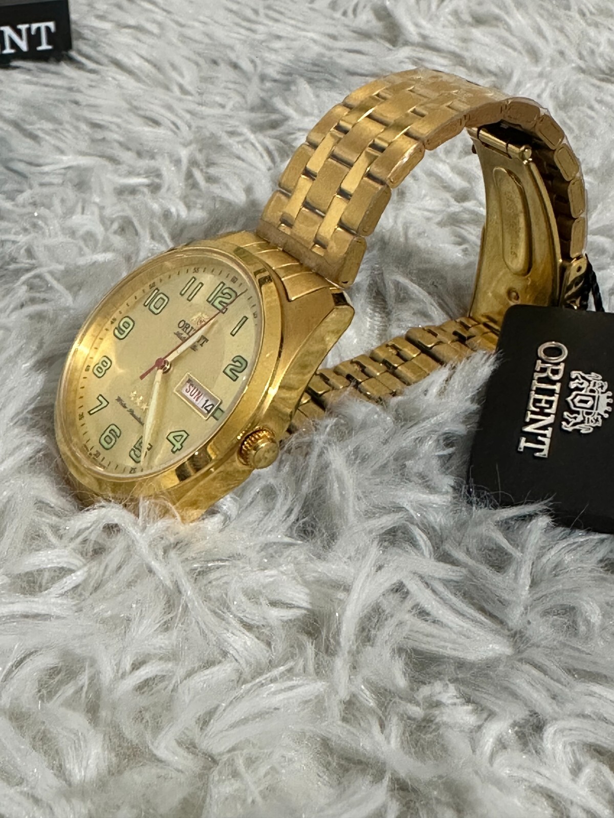 Pre-owned Orient Rare  3 Stars Automatic Luminous Hands Sab0c005c Gold Dial Made In Japan