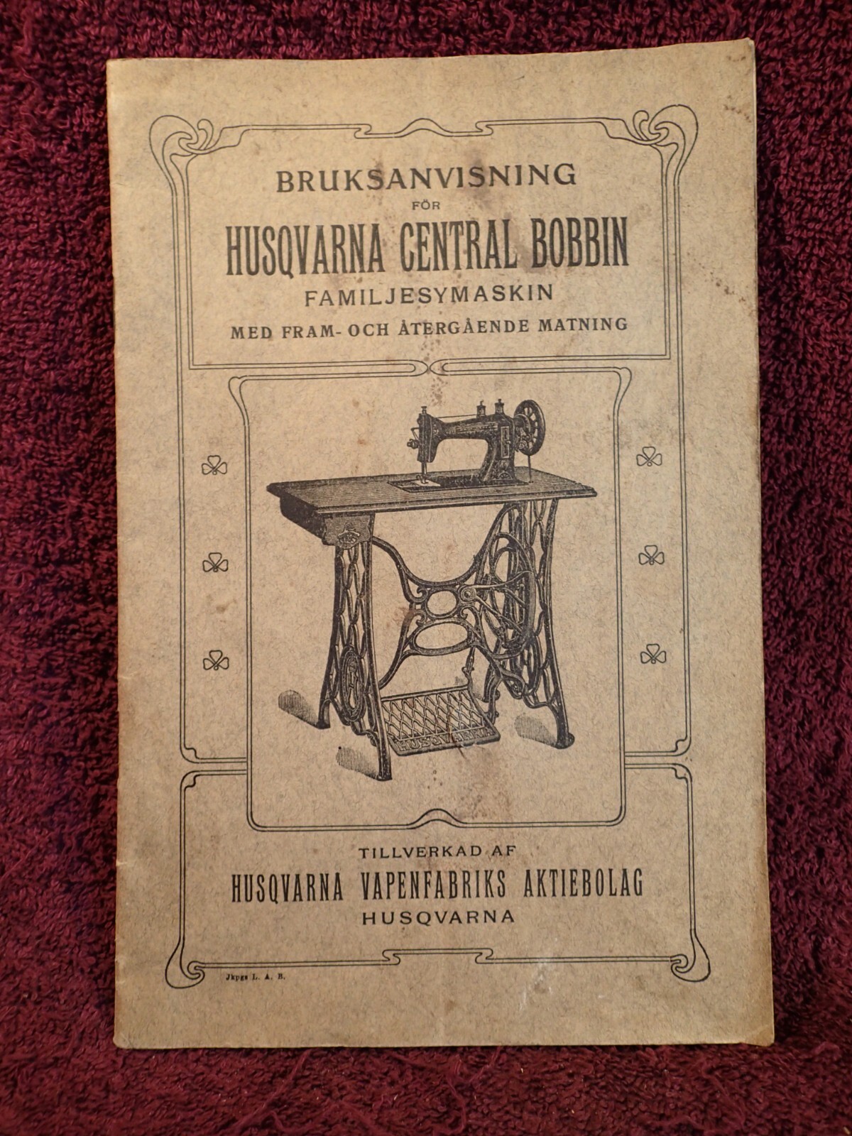 dated 1916 VINTAGE ANTIQUE SEWING MACHINE HUSQVARNA MANUAL