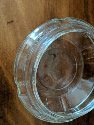 Vtg Octagonal Clear Glass Candy Dish or Bowl w Double Elephant Lid/4.75