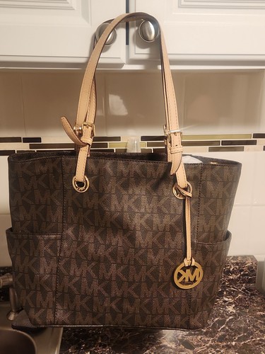 小物 MICHRAEL KORS NEW Michael Kors Jet Set East West Logo Tote - Top Zip