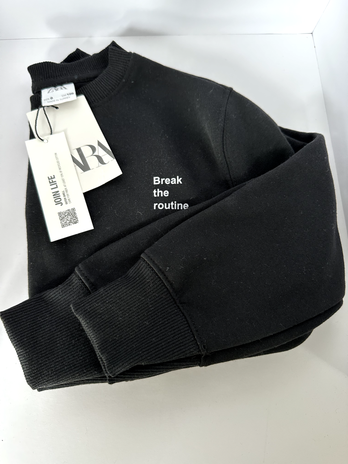 ZARA Black Sweatshirt boys 8 | eBay