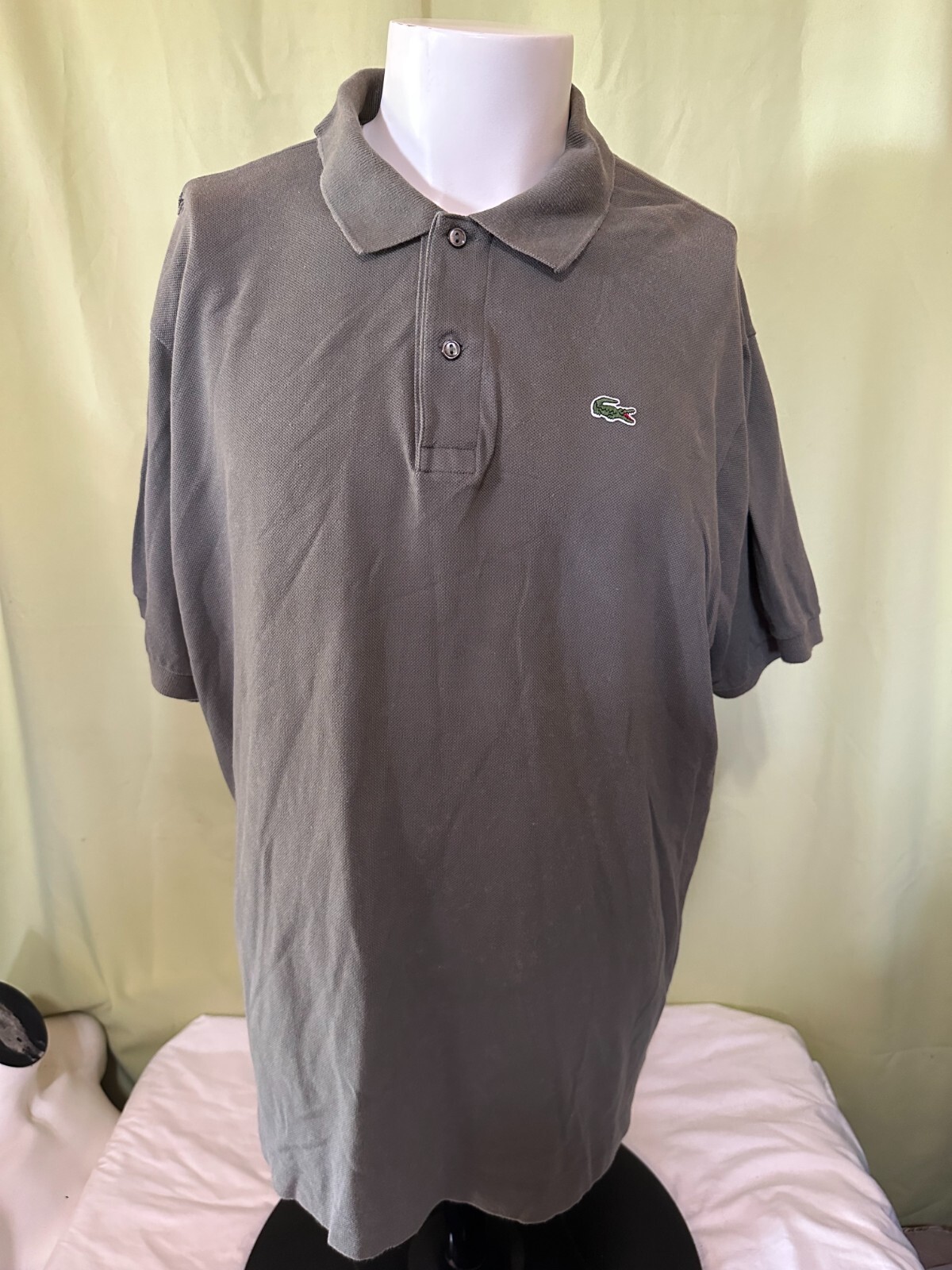 【関税&送料込】Lacoste Dark Green Polyester T-Shirt Lacoste Men Lacoste And Crocodile Branded Cotton T-Shirt