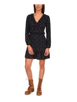 MICHAEL MICHAEL KORS Женское черное короткое платье без подкладки на пуговицах спереди Petites P\S