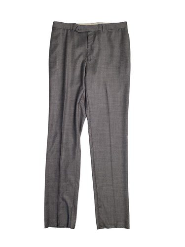 Pre-owned Tasso Elba Mens Regular Fit 2 Piece Wool Suit 40r / 34w Grey Plaid Flat Pant In Gray